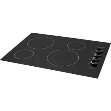 Frigidaire FFEC3025UB 30 Inch Electric Smoothtop Style Cooktop with 4 Elements in Black