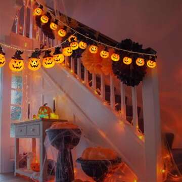 2024 Battery Pumpkin Lights for Halloween Decorations