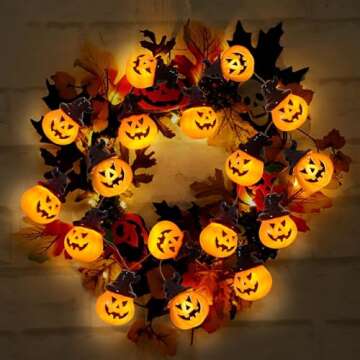 2024 Battery Pumpkin Lights for Halloween Decorations