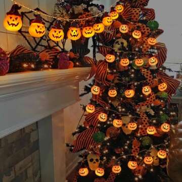 2024 Battery Pumpkin Lights for Halloween Decorations