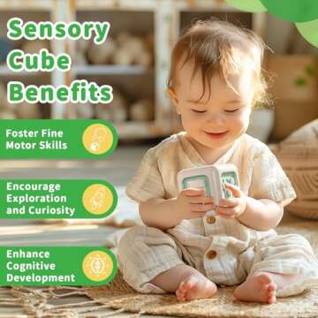 SOCBTNSO Busy Cube Toy, Sensory Toys for Toddlers 1-3, Baby Car Seat Toys 12-18 Months, Toddler Airplane Travel Toys Age 1-2, Learning Fine Motor Skills, First Birthday Gifts for Boys Girls