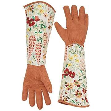 Leather Rose Pruning Gardening Gloves Thorn Proof Puncture Resistant Garden Work Gloves for Cacti Plants Roses Bush Best Tool for Farmer Gardener CYST04