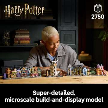 LEGO Harry Potter Diagon Alley Wizarding Shops Building Set for Adults - Collectible Kit for Harry Potter Fans with 12 Microfigures - Gift Idea for Men, Women, Fans - 76444