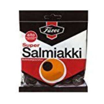 4 Bags x 80g of Fazer Super Salmiakki - Original - Finnish - Salty Licorice - Salmiak - Wine Gums - Candies - Sweets …