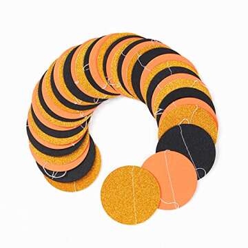 Black-Orange Gold Halloween Party-Decorations Streamers-Garland - 52ft Birthday Baby Shower Decorations Paper Banner, Graduation 2025 Glitter Hanging Decoration Bunting Supplies Lasting Surprise