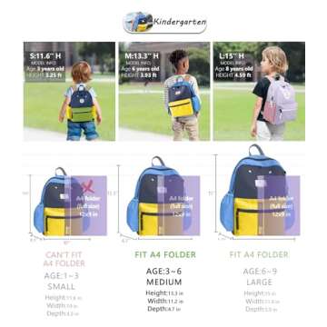 Kids Backpacks For Girls Boys, Backpack Kindergarten Elementary School, Bookbag Backpack For Kids, For School & Travel, Small Kids Child Toddler Backpack, 13" H, For Kids 3-5 Medium