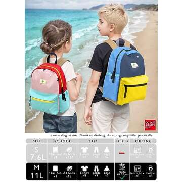 Kids Backpacks For Girls Boys, Backpack Kindergarten Elementary School, Bookbag Backpack For Kids, For School & Travel, Small Kids Child Toddler Backpack, 13" H, For Kids 3-5 Medium