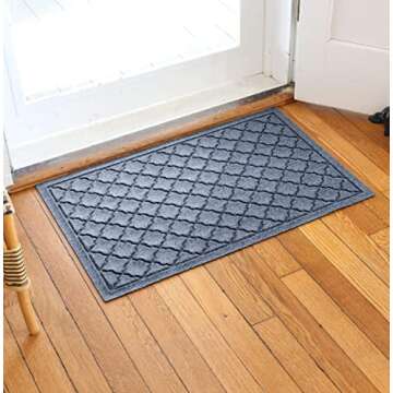 Bungalow Flooring Waterhog Door Mat, 2' x 3' Made in USA, Durable and Decorative Floor Covering, Skid Resistant, Indoor/Outdoor, Water-Trapping, Cordova Collection, Bluestone