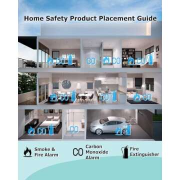 LSHOME 3 Pack Smoke Detector Fire Alarms 9V Battery Operated Photoelectric Sensor Easy to Install with Light Sound Warning, Test Button,9V Included Safety for Home Hotel(912-3) (GS528A)