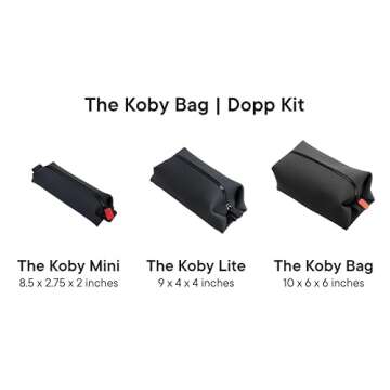 Tooletries - The Koby Mini Dopp Kit for Men - Silicone Toiletry Bag, Toiletries Travel Bag - Heavy-Duty Zipper, Leak Resistance, Easy to Clean - 8.5" x 2.75" x 2" - Charcoal