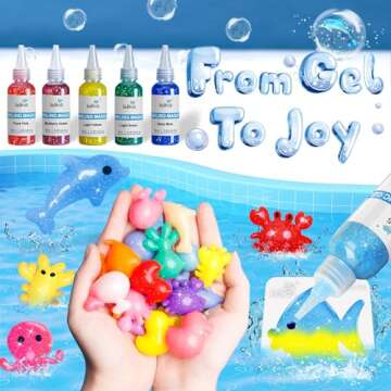 Kiditos Magic Water Elf Toy Kit, Aqua Fairy Water Gel Kit with 25 Magic Gels, 20 Animal Molds. Christmas Gifts, Birthday Gifts, Party Favors, Arts & Crafts DIY STEM Kits for Kids(25 Colors)