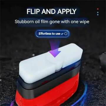 Automotive Oil Film Cleaning Brush, 2024 New Glass Oil Film Remover for Car, All in One Wipe On Oil Film Remover, Hydrophobic Glass Coating for Windshield (1 PC)