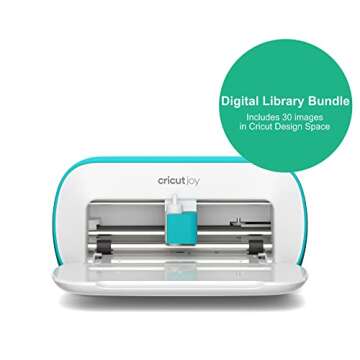 Cricut Joy Machine & Digital Content Library Bundle - Includes 30 images in Design Space App - Portable DIY Smart Machine for creating customized cards, crafts, & labels