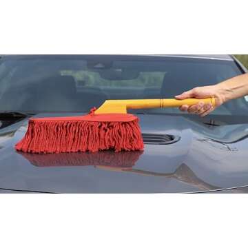 California Car Duster 62442 Standard Car Duster with Wooden Handle,Red