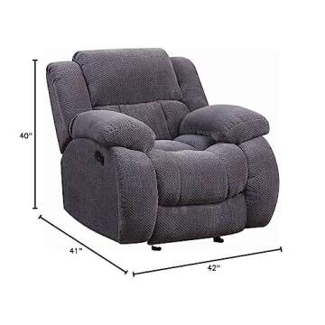 Coaster Home Furnishings Weissman Upholstered Glider Recliner Charcoal