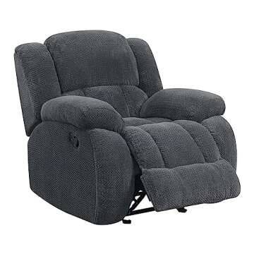 Coaster Home Furnishings Weissman Upholstered Glider Recliner Charcoal