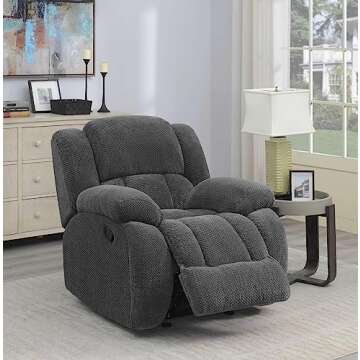 Coaster Home Furnishings Weissman Upholstered Glider Recliner Charcoal