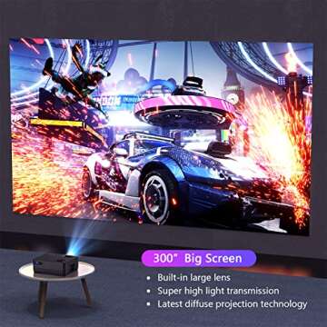 1080P Projector with 5G WiFi & 300" Screen