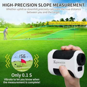 Kipwochin Golf Rangefinder with Slope, Type-C 880 Yards Range Finder, Flag Lock with Vibration,0.1S Measurement,USB Rechargeable Laser Rangefinder for Golf & Hunting