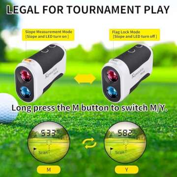 Kipwochin Golf Rangefinder with Slope, Type-C 880 Yards Range Finder, Flag Lock with Vibration,0.1S Measurement,USB Rechargeable Laser Rangefinder for Golf & Hunting