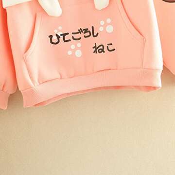 Cute Kawaii Cat Graphic Hoodie for Girls