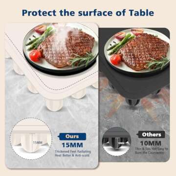 Food Warmer Electric Warming Tray Full Surface Silicone Heating Mat Food Warmer Foldable Hot Plates 4 Temperature Levels for Buffets Party Keep Warm Heating Tray Gatherings Gifts (Beige)