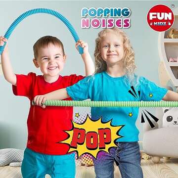 Jumbo & Mini Pop Tubes Toddler Fidget Toys, FunKidz 21Pack Expandable Stretchy Pipe Sensory Tubes, Stocking Stuffers for Kids Learning Gifts Playing Fun for All Ages