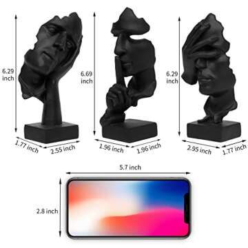 Thinker Statue Set - Modern Resin Home Decor