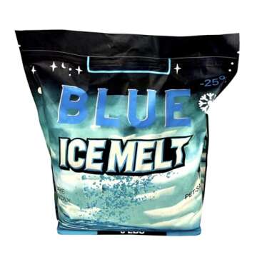 Ice and Snow Melt 8 lb Bag CMA Blended Magnesium Chloride Ice Melter Effective Snow and Ice Removal Effective Below Zero Degrees (Blue)