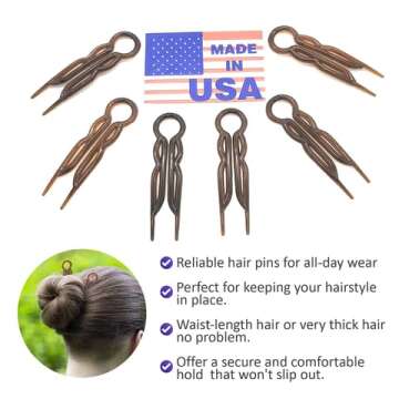 Good Hair Days Hair Pins - Plastic, U-shaped Magic Grip Hairpins, Strong Durable Pins For Fine, Thick & Long Hair, Hair Styling Accessories, Set of 10 (Tortoise Shell)