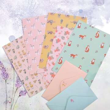 Cute 90PCS Writing Paper and Envelopes Set