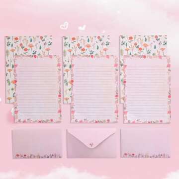 Cute 90PCS Writing Paper and Envelopes Set