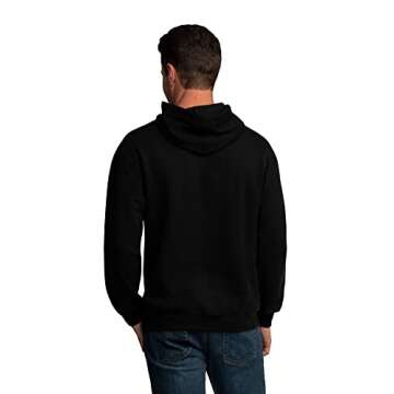 Fruit of the Loom Men's Eversoft Fleece Sweatshirts & Hoodies, Pullover-Black, X-Large