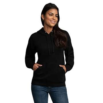 Fruit of the Loom Men's Eversoft Fleece Sweatshirts & Hoodies, Pullover-Black, X-Large