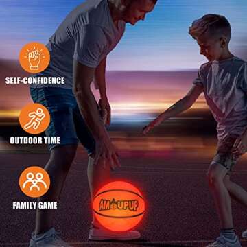 Amoupup Glow in The Dark Basketball Sports Gifts Light Up Led Football Basketball with Led Lights and Batteries - Kids Gifts Good Gift Ideas for Teen Boys and Girls