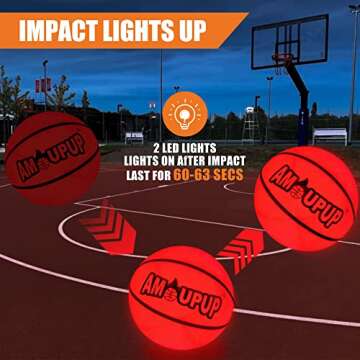 Amoupup Glow in The Dark Basketball Sports Gifts Light Up Led Football Basketball with Led Lights and Batteries - Kids Gifts Good Gift Ideas for Teen Boys and Girls