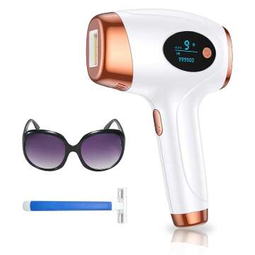 Aopvui At-Home IPL Hair Removal Permanent Laser Hair Removal 999900 Flashes for Facial Legs Arms Whole Body Treatment