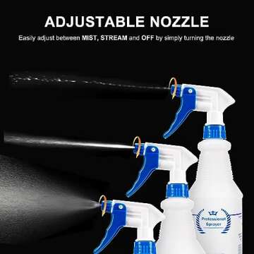 Plastic Spray Bottle, Empty Spray Bottles (2 Pack 24 Oz), Bealee All-Purpose Sprayer for Cleaning Solutions, Bleach Spray, Planting, BBQ, Mist & Stream Water Spraying Bottle with Adjustable Nozzle