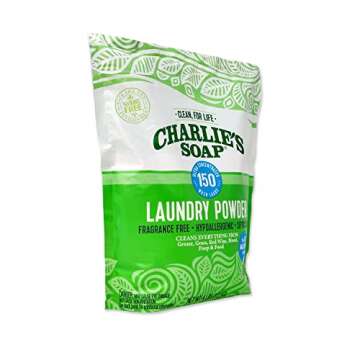 Charlie’s Soap Laundry Powder New (150 Loads, 1 Pack) Fragrance Free Hypoallergenic Plant Based Deep Cleaning Laundry Powder – Biodegradable Eco Friendly Sustainable Laundry Detergent