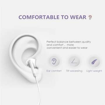 2 Packs-for iPhone Headphones Wired Earbuds/Earphones Nosie Reduction Built-in Microphone & Volume Control Headsets Compatible with iPhone 14/13/12/11/XR/XS/X/8/7/SE/Pro/Pro Max