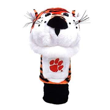 Team Golf NCAA Clemson Tigers Mascot Head Cover Mascot Golf Club Headcover, Fits most Oversized Drivers, Extra Long Sock for Shaft Protection, Officially Licensed Product