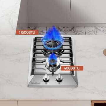 Empava 12" Gas Stove Cooktop with 2 Burners