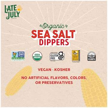 Late July Snacks Organic White Corn Tortilla Chip Dippers, 7.4 Oz