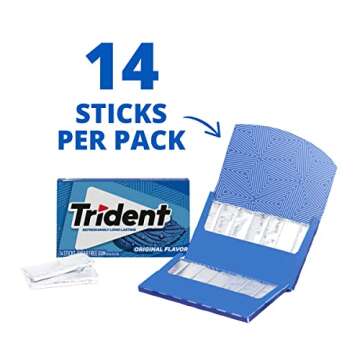 Trident Original Flavor Sugar Free Gum - 12 Packs of 14 Pieces