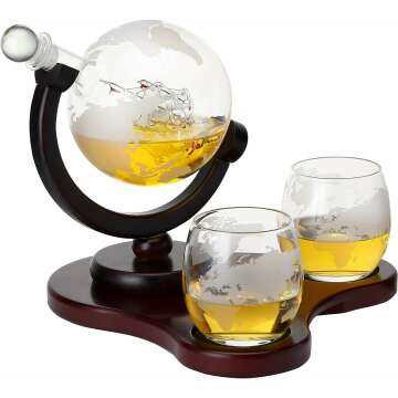 Chic Whiskey Globe Decanter Set - Perfect for Spirits Enthusiasts