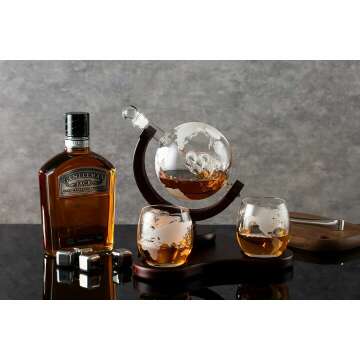 Chic Whiskey Globe Decanter Set - Perfect for Spirits Enthusiasts