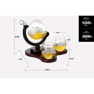 Chic Whiskey Globe Decanter Set - Perfect for Spirits Enthusiasts