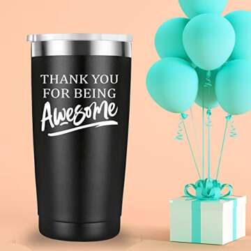 Mamihlap Thank You for Being Awesome Travel Mug Tumbler.Thank You,Inspirational Appreciation Gifts for Men Women Friend.Encouragement Gifts for Coworker Boss Teacher Employee.(20 oz Black)