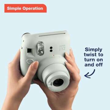 Capture Memories with the Fujifilm Instax Mini 12 Instant Camera - Pastel Blue