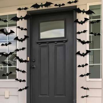 Glow in The Dark Halloween Bat Decorations - 110 Pcs